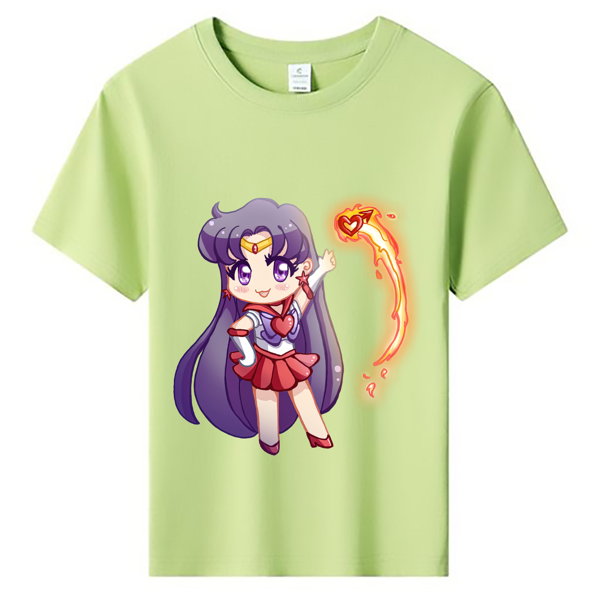 （画像用） 美少女戦士セーラームーン 火野レイ ひの レイ Sailor Moon Hino Rei （セーラーマーズ,Sailor Mars） 綿100％キッズTシャツ（フロントプリント）